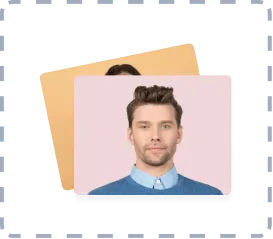 Două fotografii tip act de identitate, suprapuse