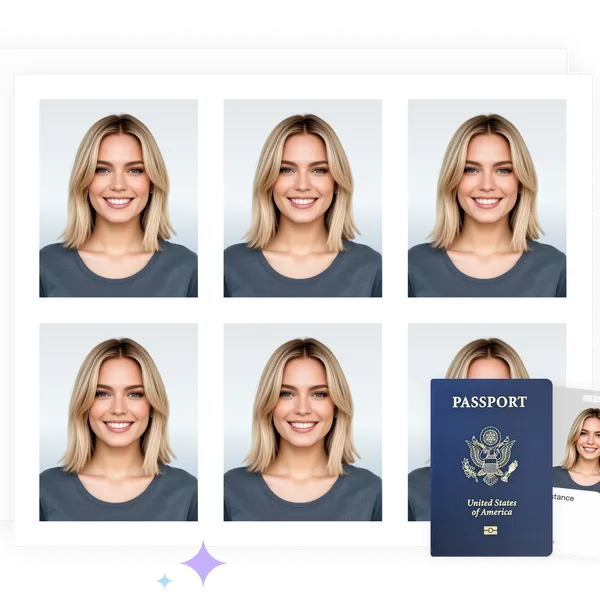 Coală de fotografii biometrice, pașaport și card de identitate